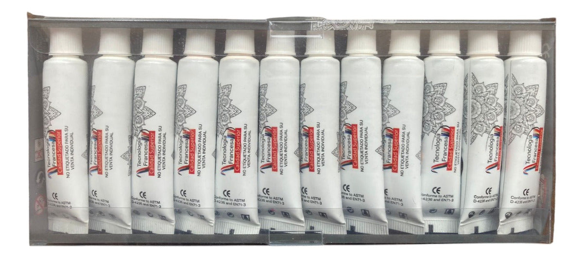 Mc - Paquete De Pinturas Para Mano Alzada 12 Pz De 12 Ml C/U