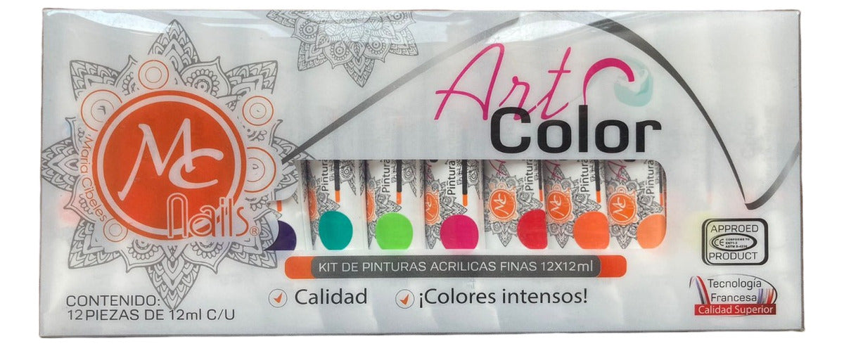 Mc - Paquete De Pinturas Para Mano Alzada 12 Pz De 12 Ml C/U