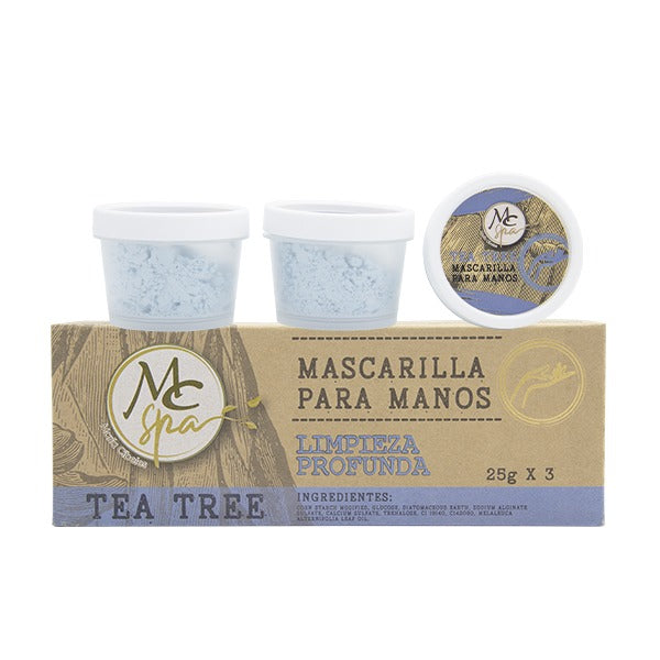 Mascarilla para MANOS TEA TREE 3pz de 25grs c/u