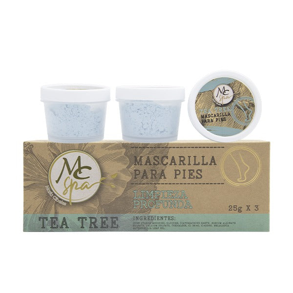 Mascarilla para PIES TEA TREE 3pz de 25grs c/u MC NAILS