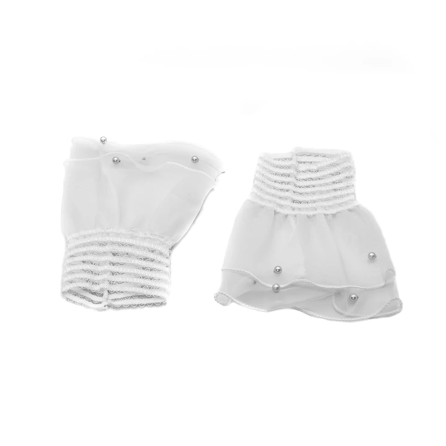 Manga de Encaje con Perlas - White