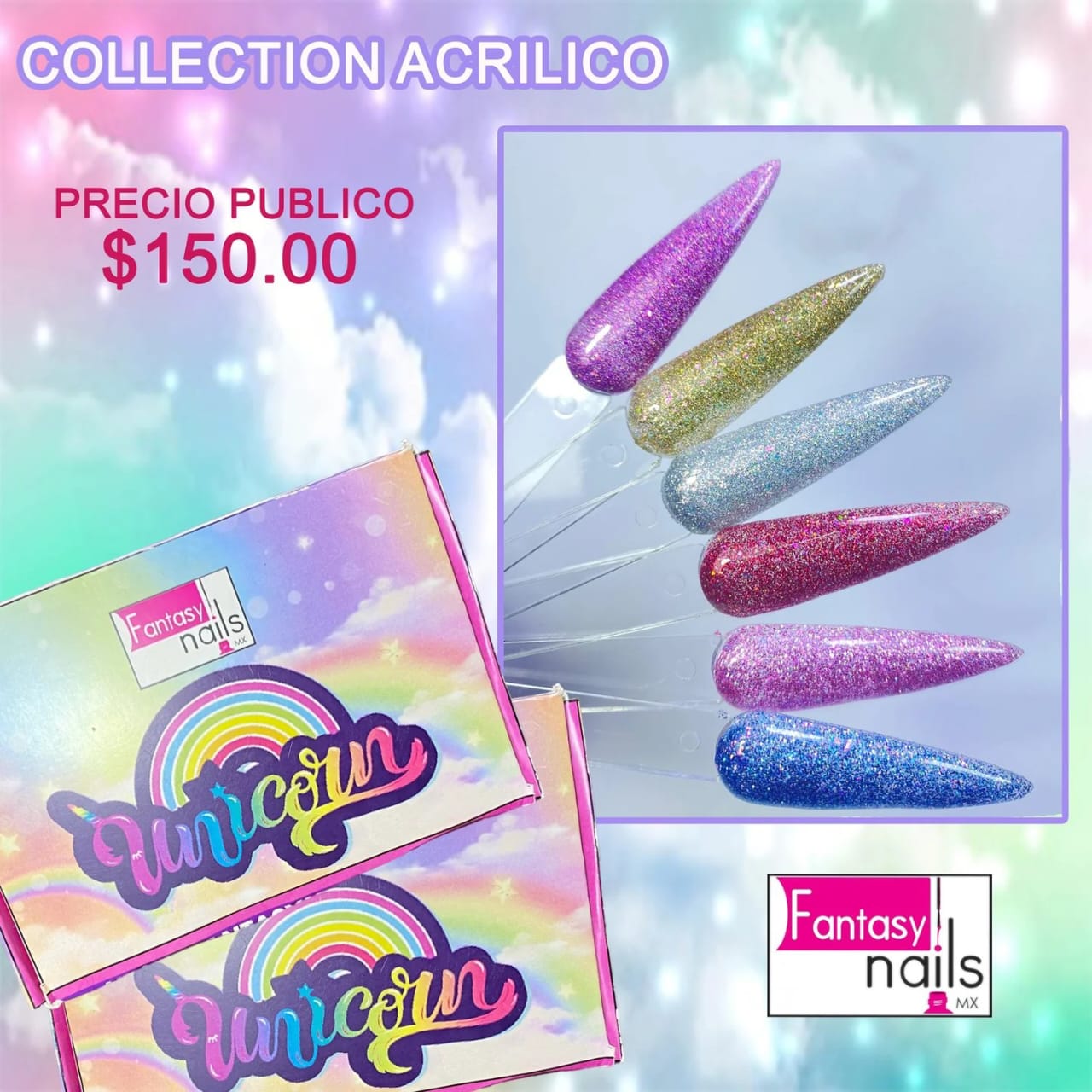 Colección De acrilico 6Pzs - Unicornio