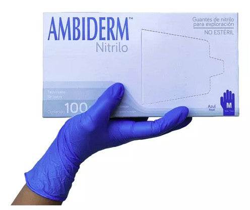 Caja de guantes de nitrilo Ambiderm Azul Cobalto