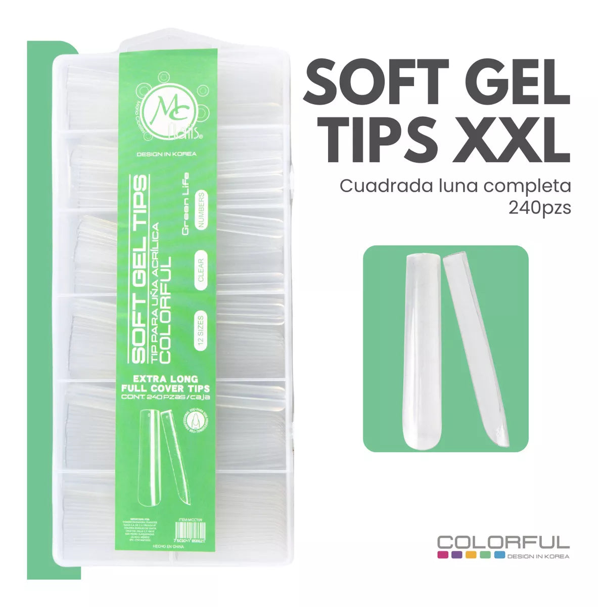 Tips XXLColorful Luna completa Square C 240 pzs