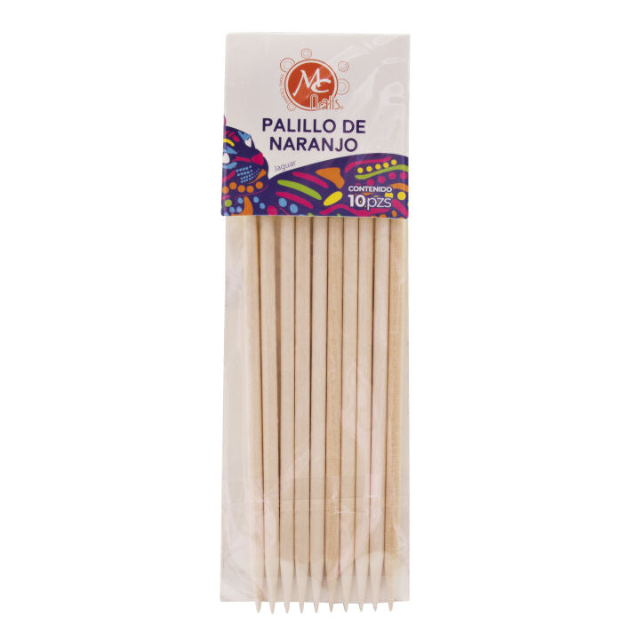 Set 10pzs Palillo De Naranjo MC NAILS