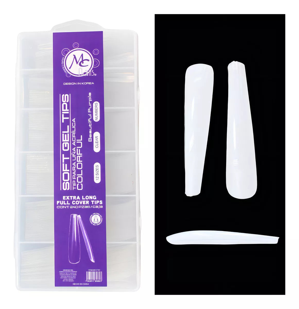 Tips XXLColorful Luna completa Coffin 240 pzs