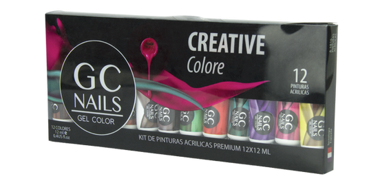 Pintura De Mano Alzada Creative Colore 12 pzas de 12 ml.