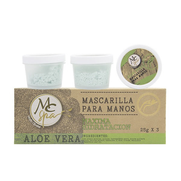 Mascarilla para MANOS ALOE VERA 3pz de 25grs c/u
