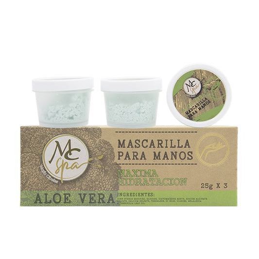 Mascarilla para MANOS ALOE VERA 3pz de 25grs c/u