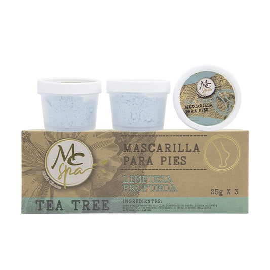 Mascarilla para PIES TEA TREE 3pz de 25grs c/u MC NAILS