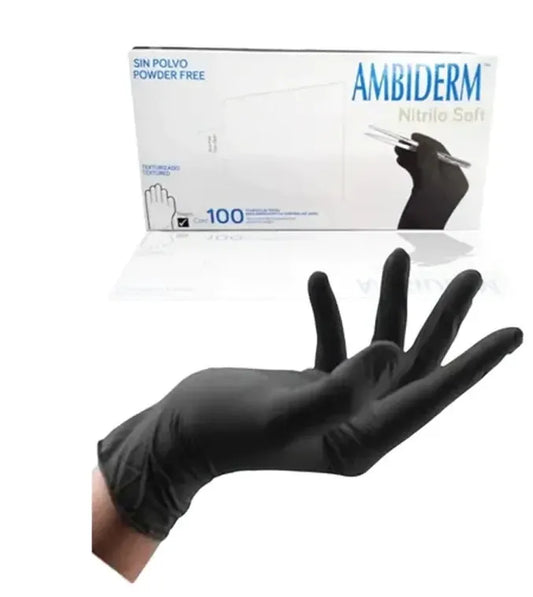 Caja de guantes Ambiderm Negro.