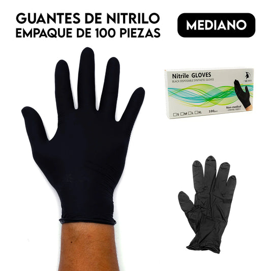 Caja de guantes de nitrilo Negro
