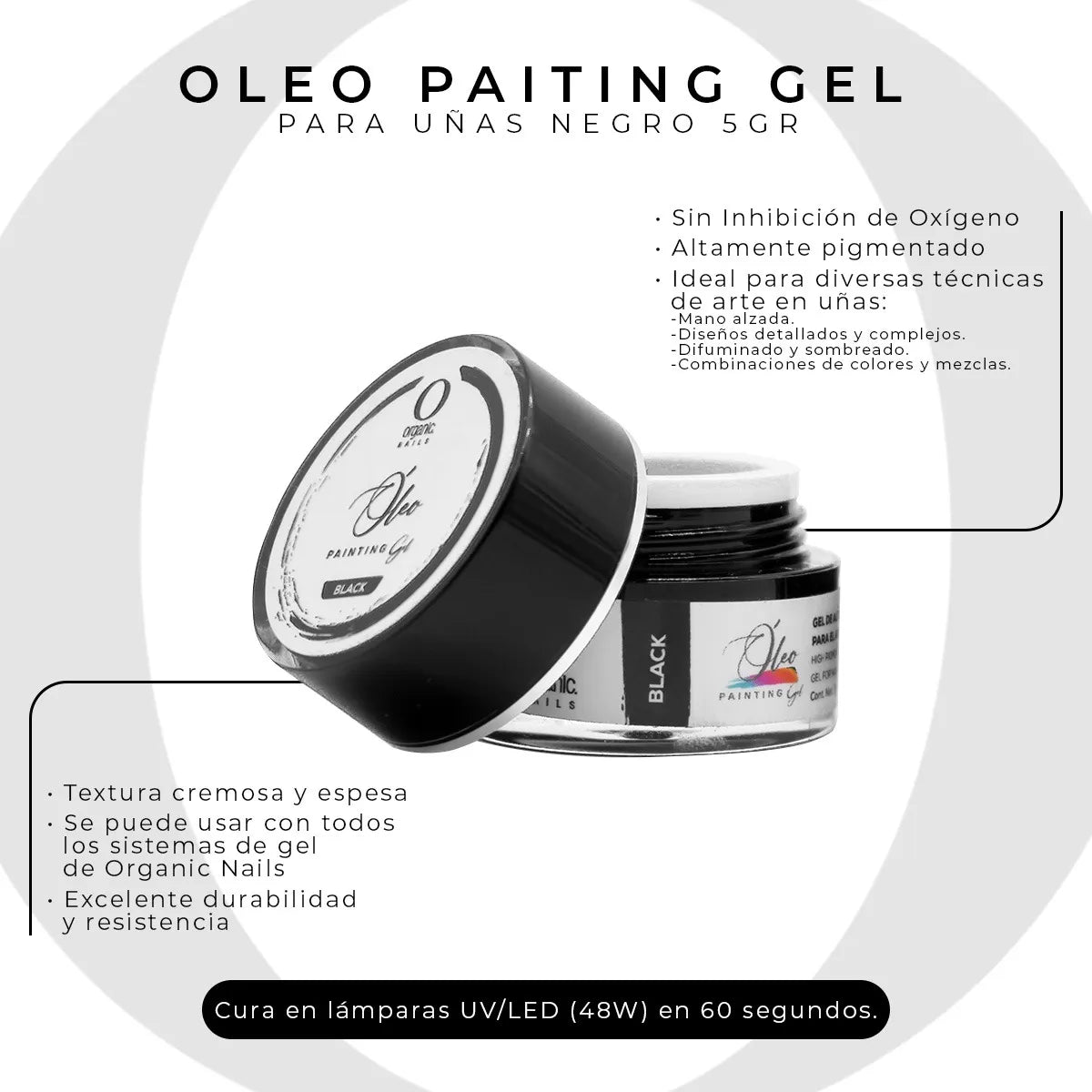 Óleo Painting Gel Black - Organic Nails