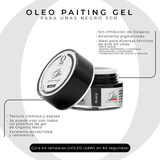 Óleo Painting Gel Black - Organic Nails