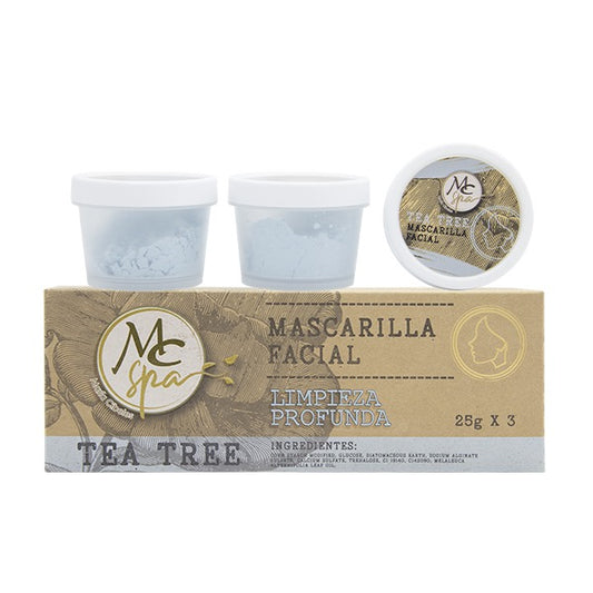 Mascarilla FACIAL TEA TREE 3pz de 25grs c/u