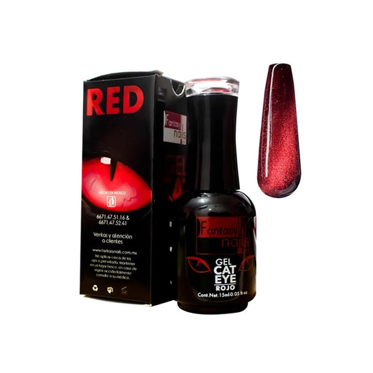 Gel Cat Eye Rojo Fantasy Nails